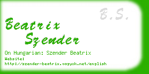 beatrix szender business card